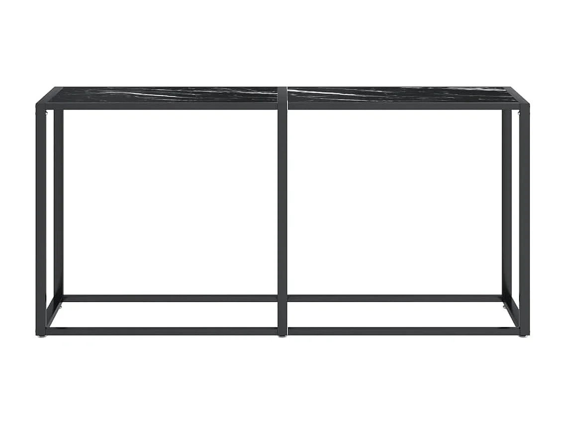 Table console Marbre noir 160x35x75,5 Verre trempé