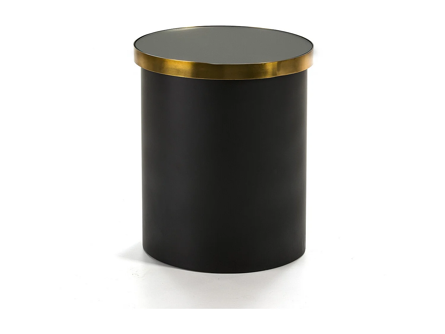 Table d'appoint ronde verre et métal noir et doré Alex