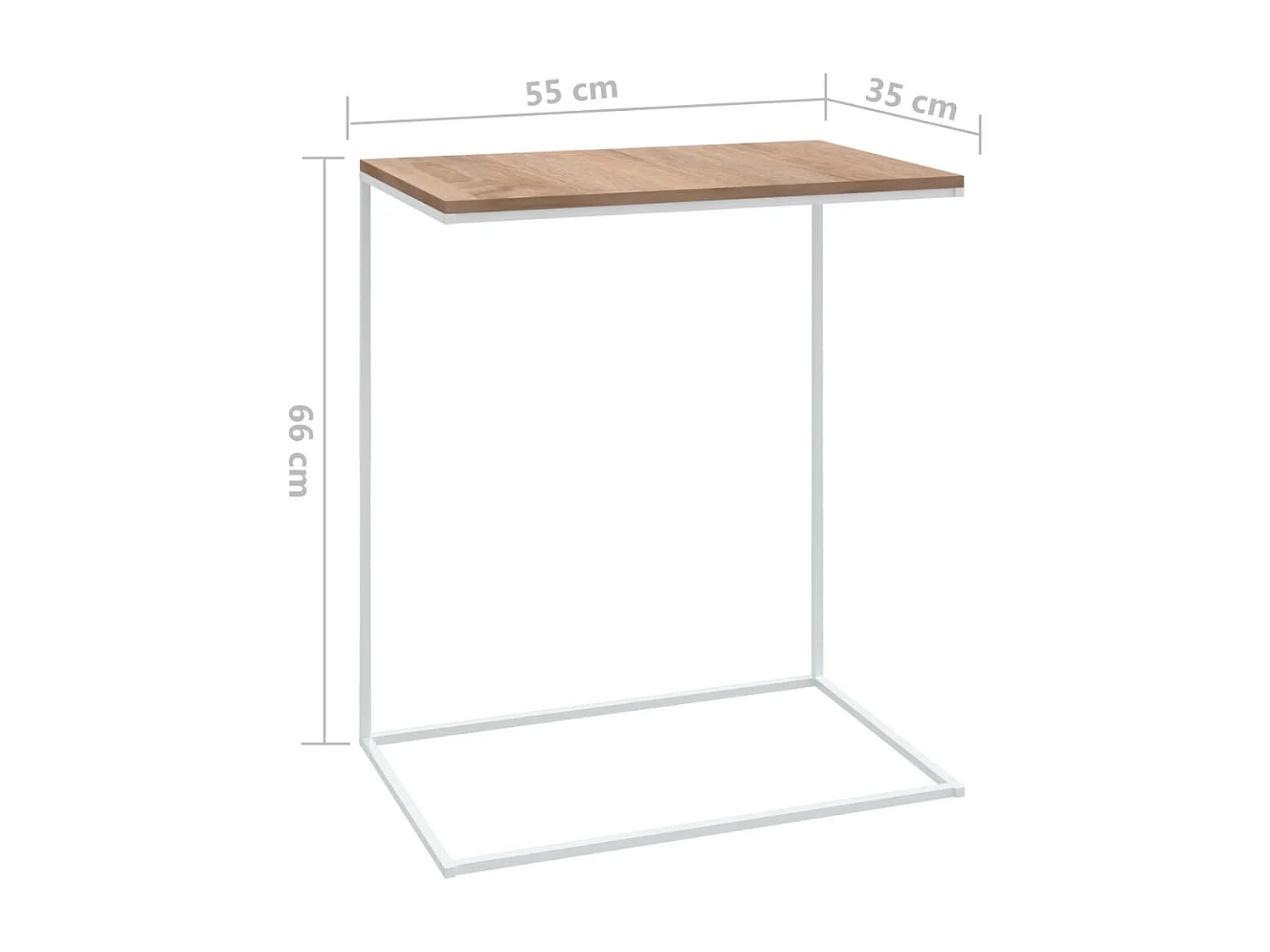 Table d'appoint Blanc 55x35x66