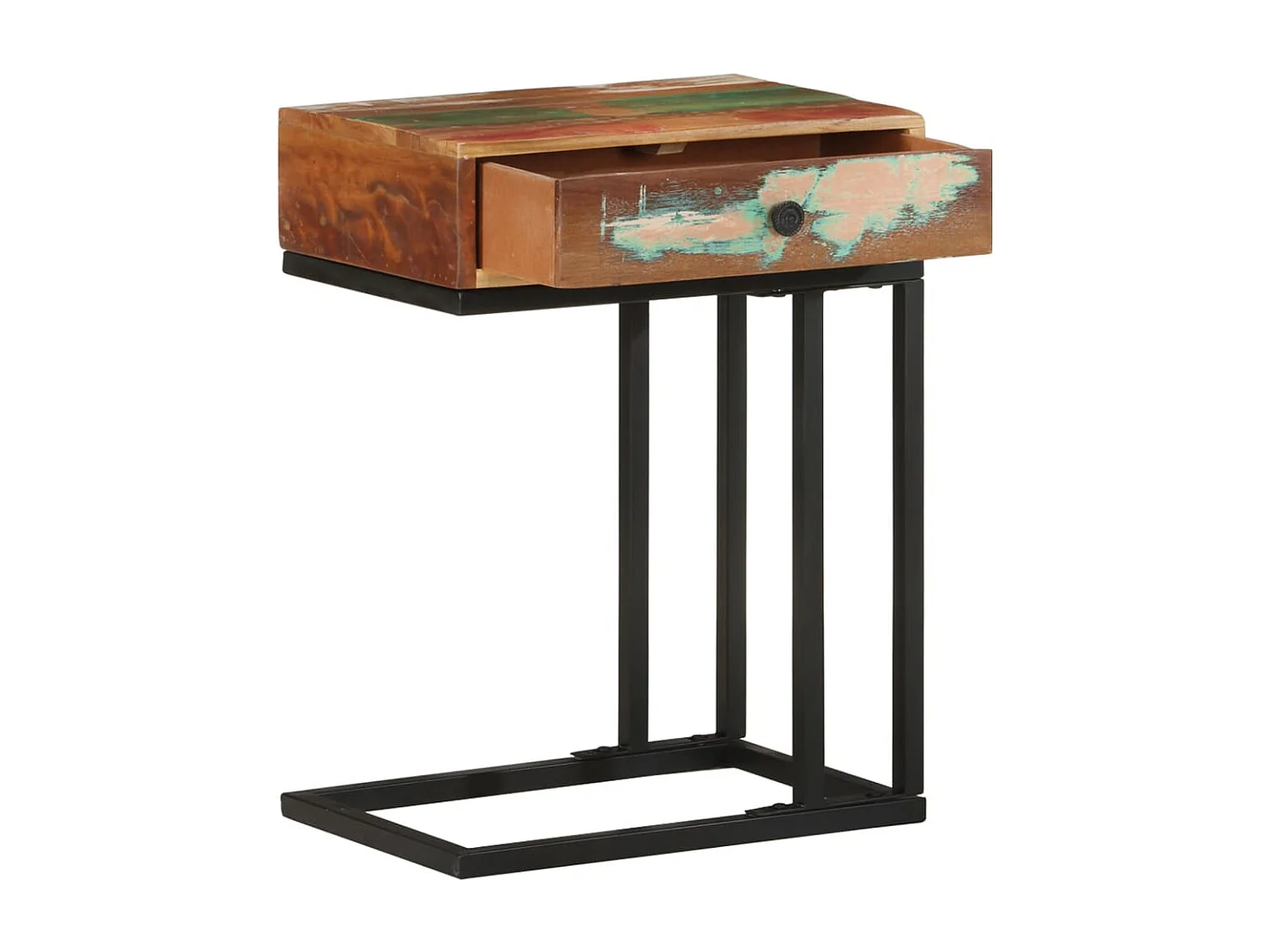 Table d'appoint en U 45x30x61 Bois de récupération massif