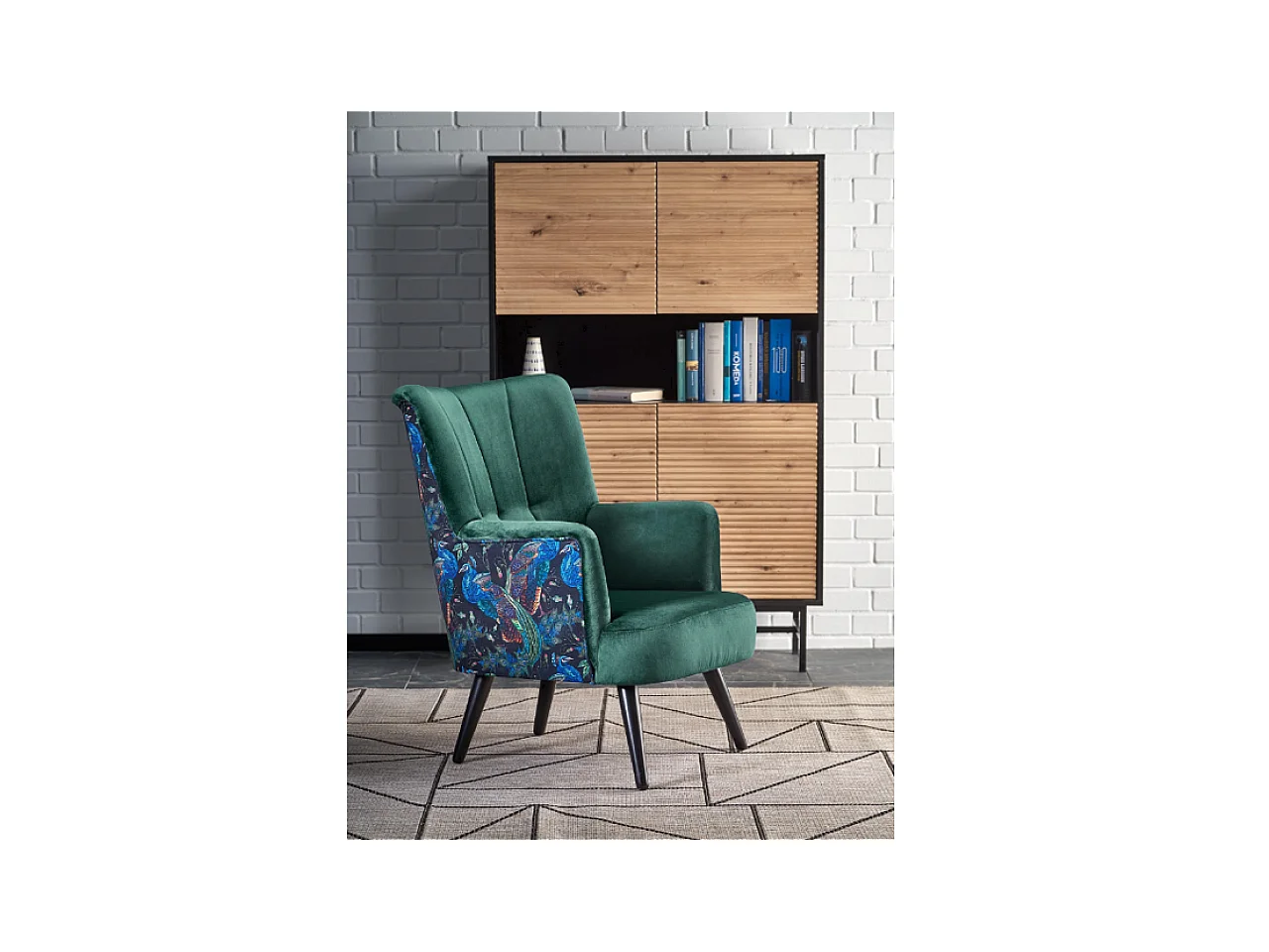 Fauteuil Pagoni/Tissu/Vert