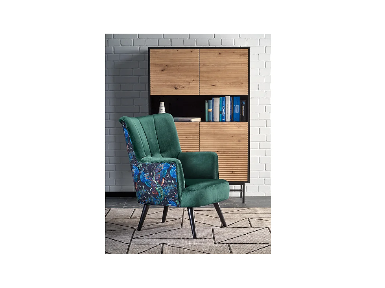 Fauteuil Pagoni/Tissu/Vert