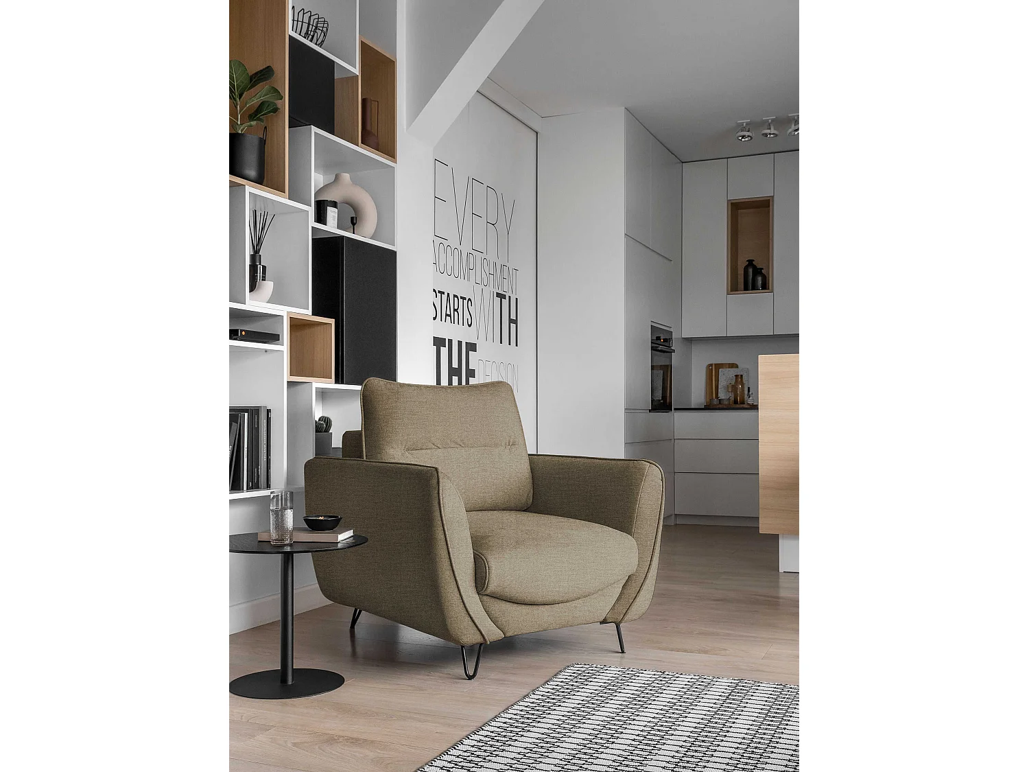 Fauteuil Malia/Tissu/Rose