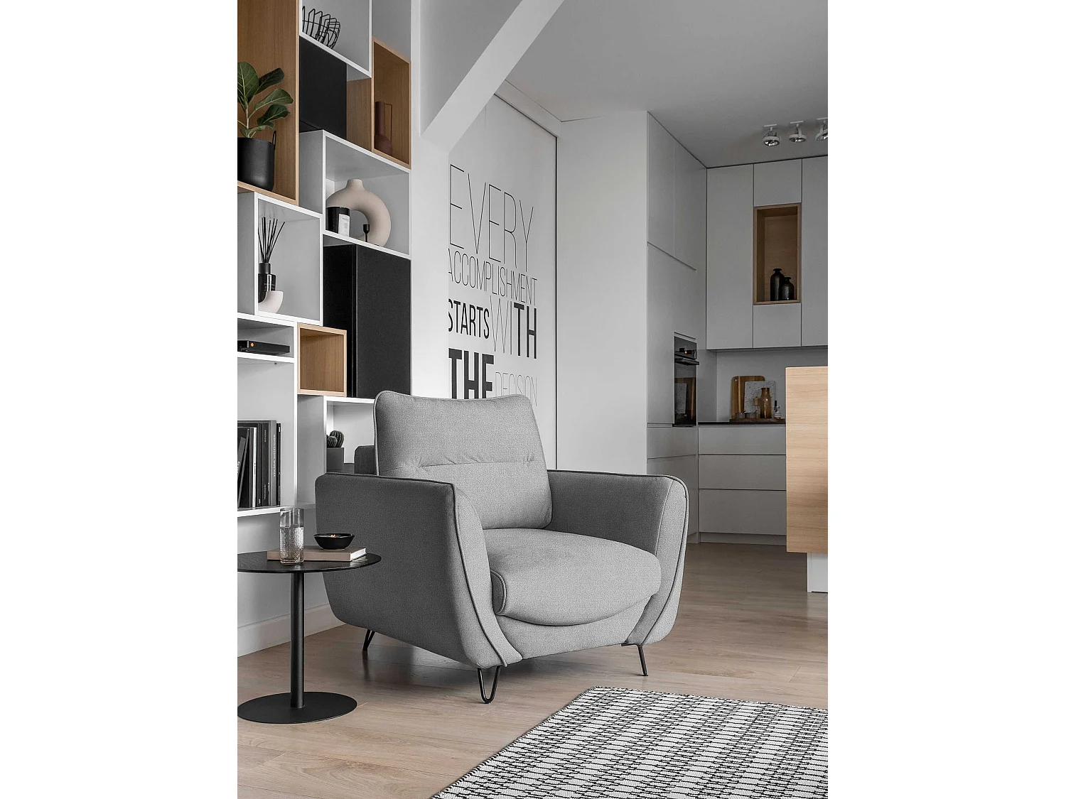 Fauteuil Malia/Tissu/Rose