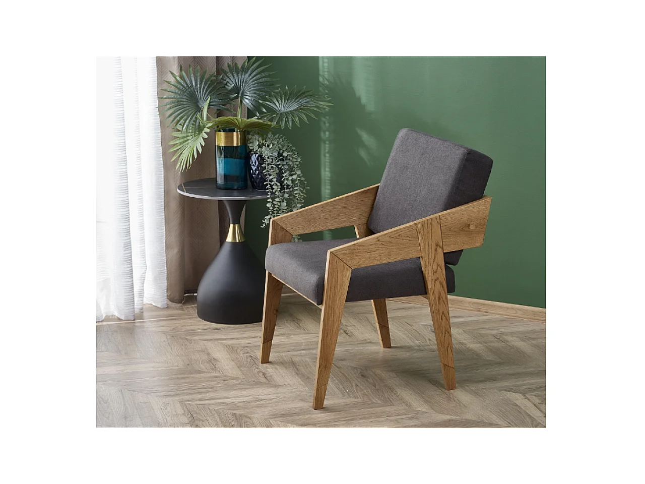 Fauteuil Fildom/Tissu/Gris