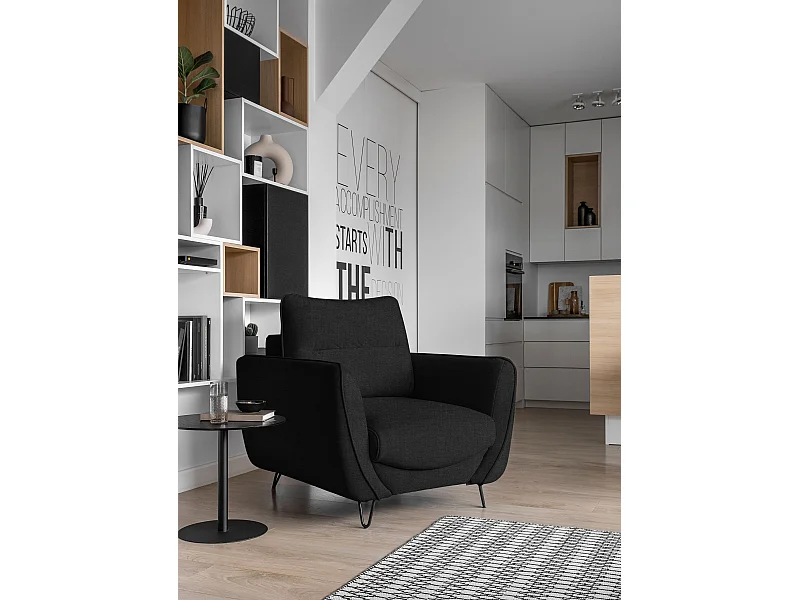 Fauteuil Malia/Tissu/Noir