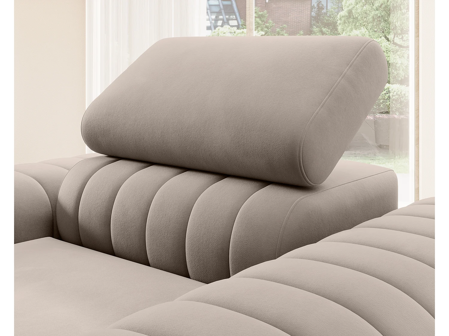 Fauteuil Laurence/Tissu/Beige