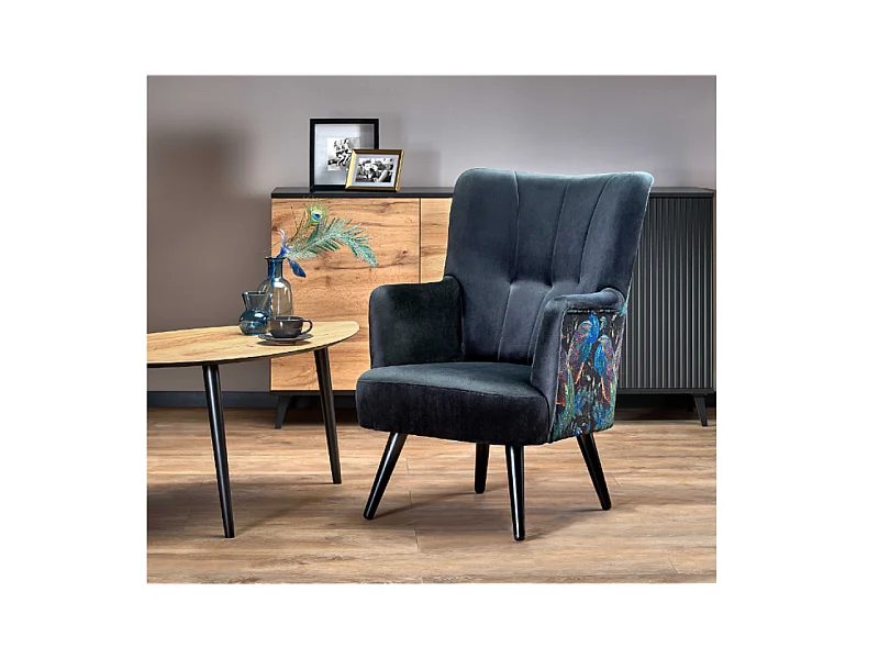 Poltrona Pagoni/Tessuto/Nero