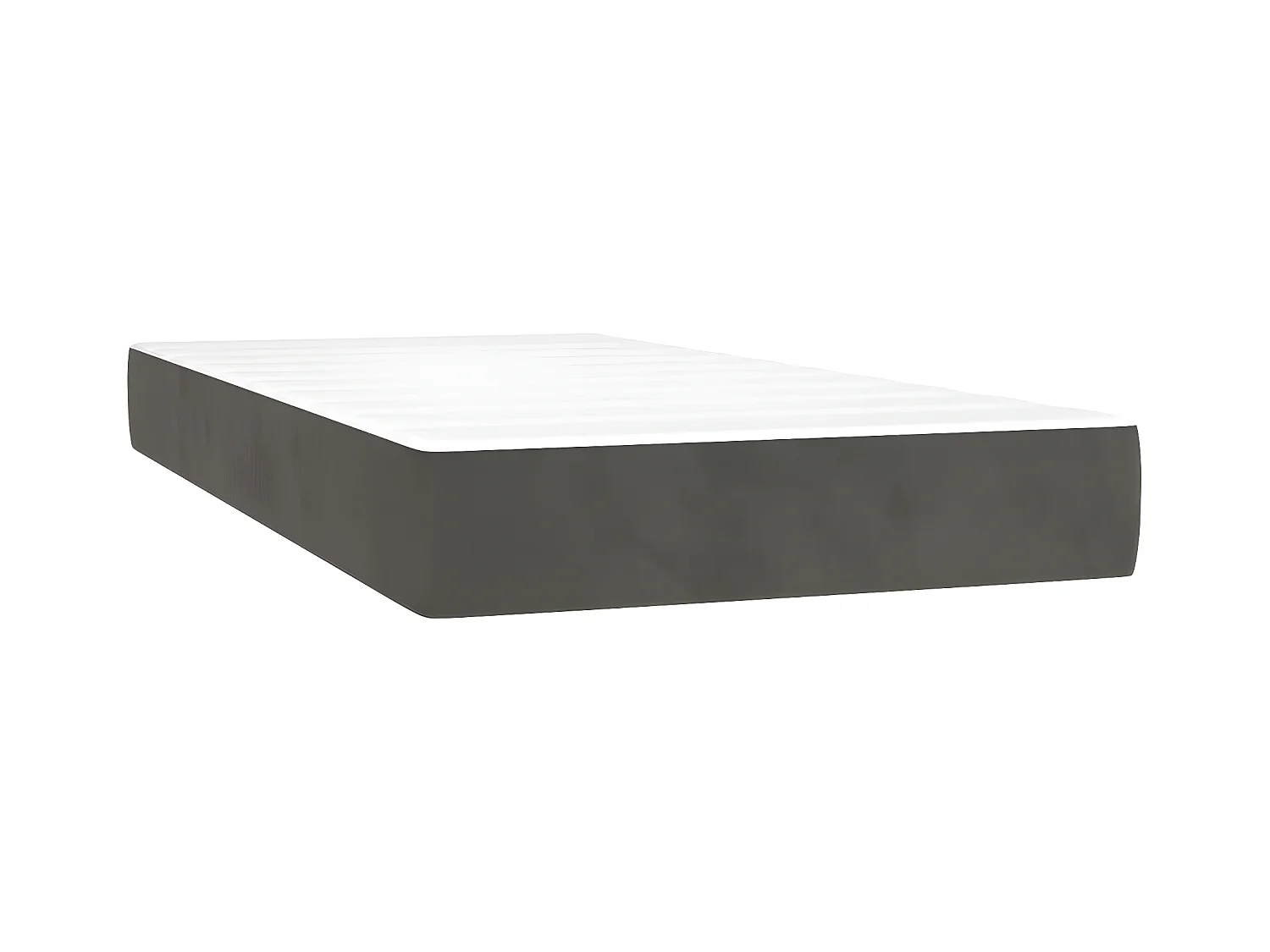 Lit à sommier tapissier matelas et LED Gris foncé 100x200 Velours