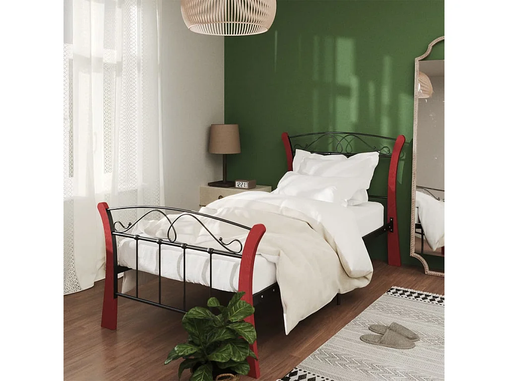 Lit Noir Métal 90x200 3