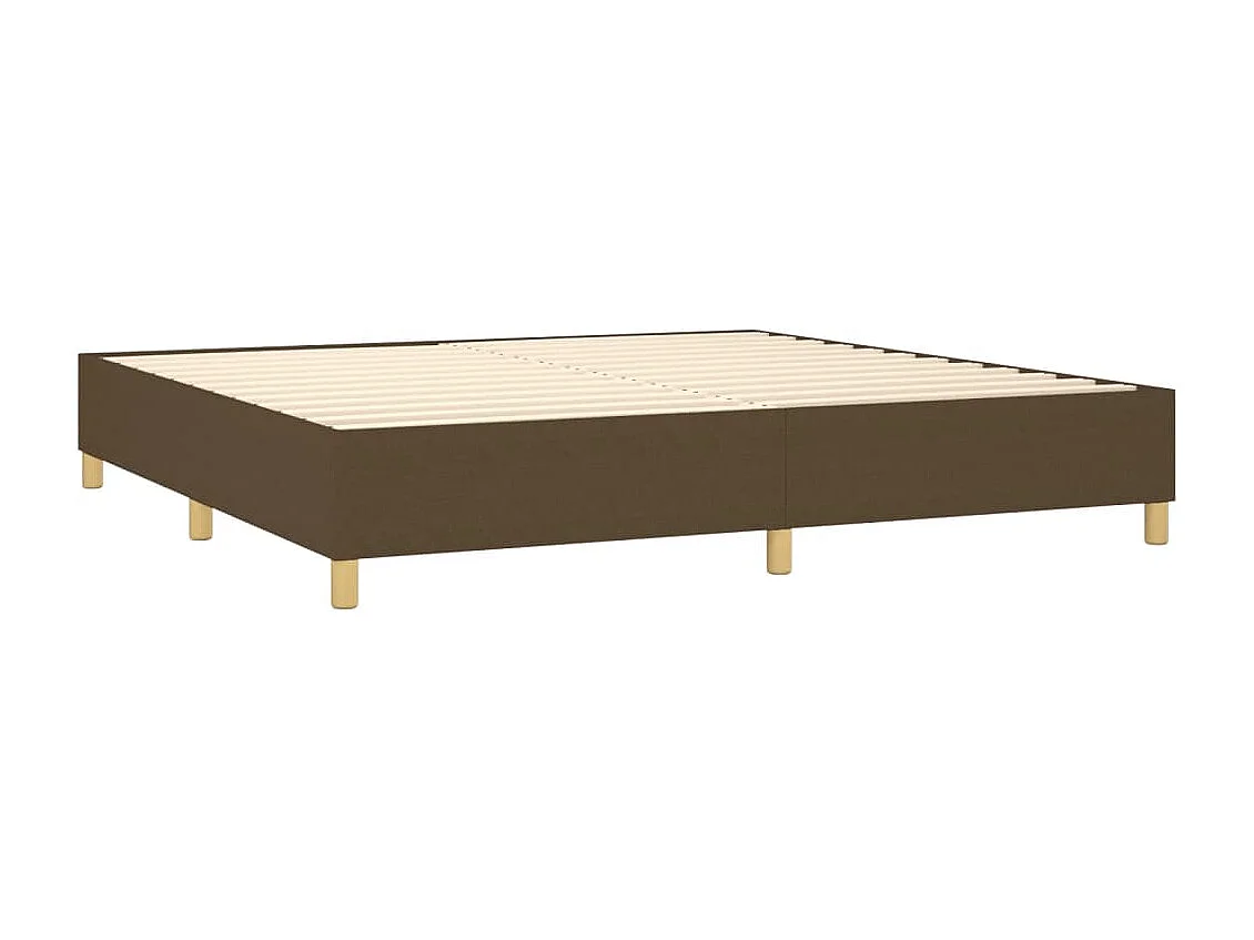 Lit à sommier tapissier avec matelas Marron foncé 200x200 7
