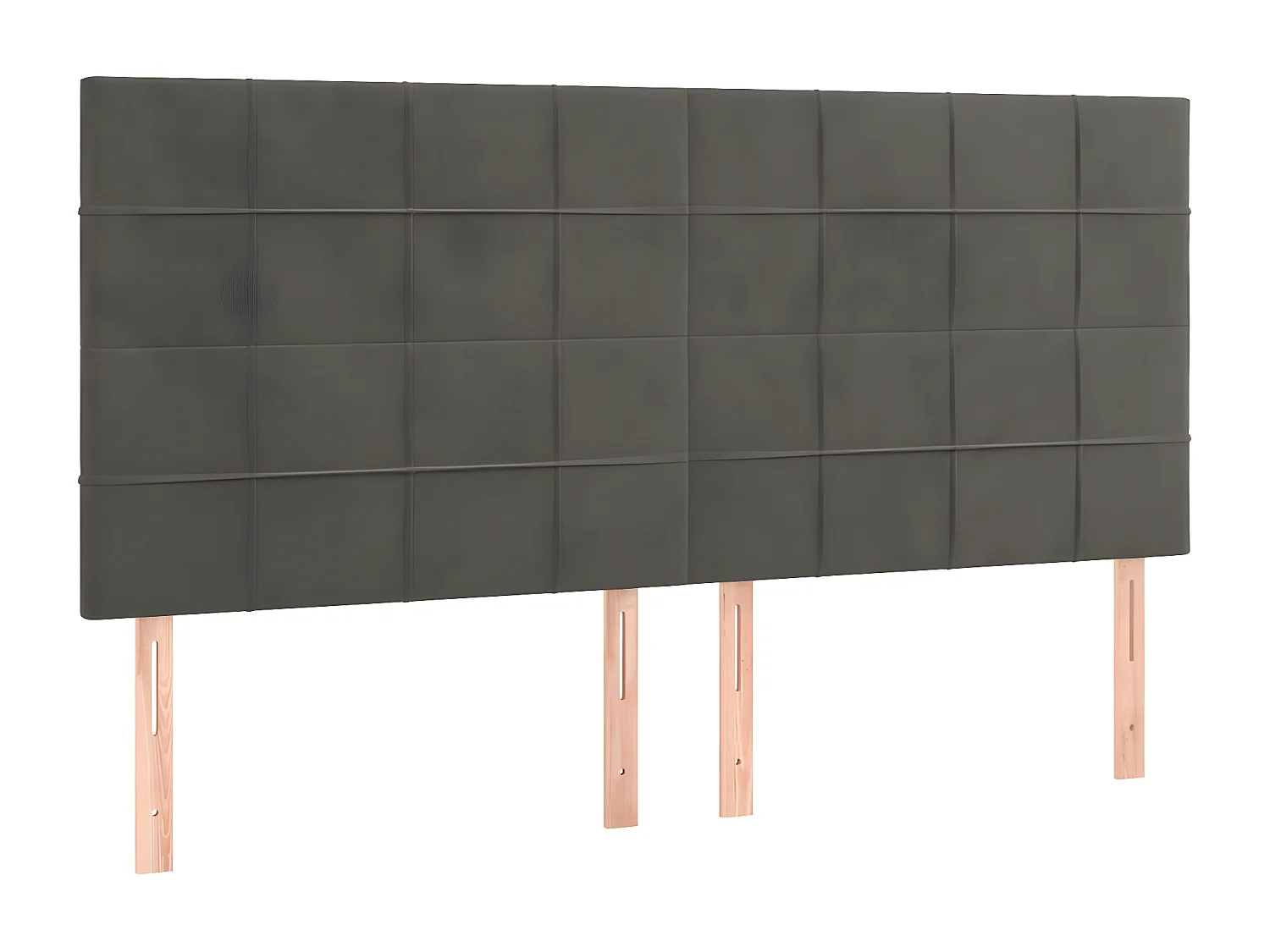 Lit à sommier tapissier matelas et LED Gris foncé 200x200 Velours