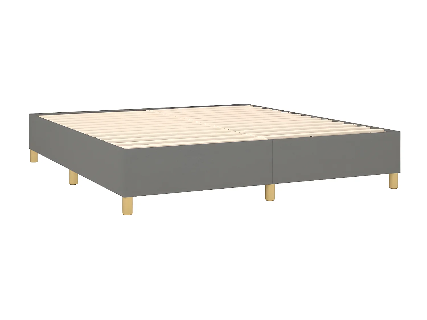 Lit à sommier tapissier et matelas et LED Gris foncé 180x200 Tissu 2