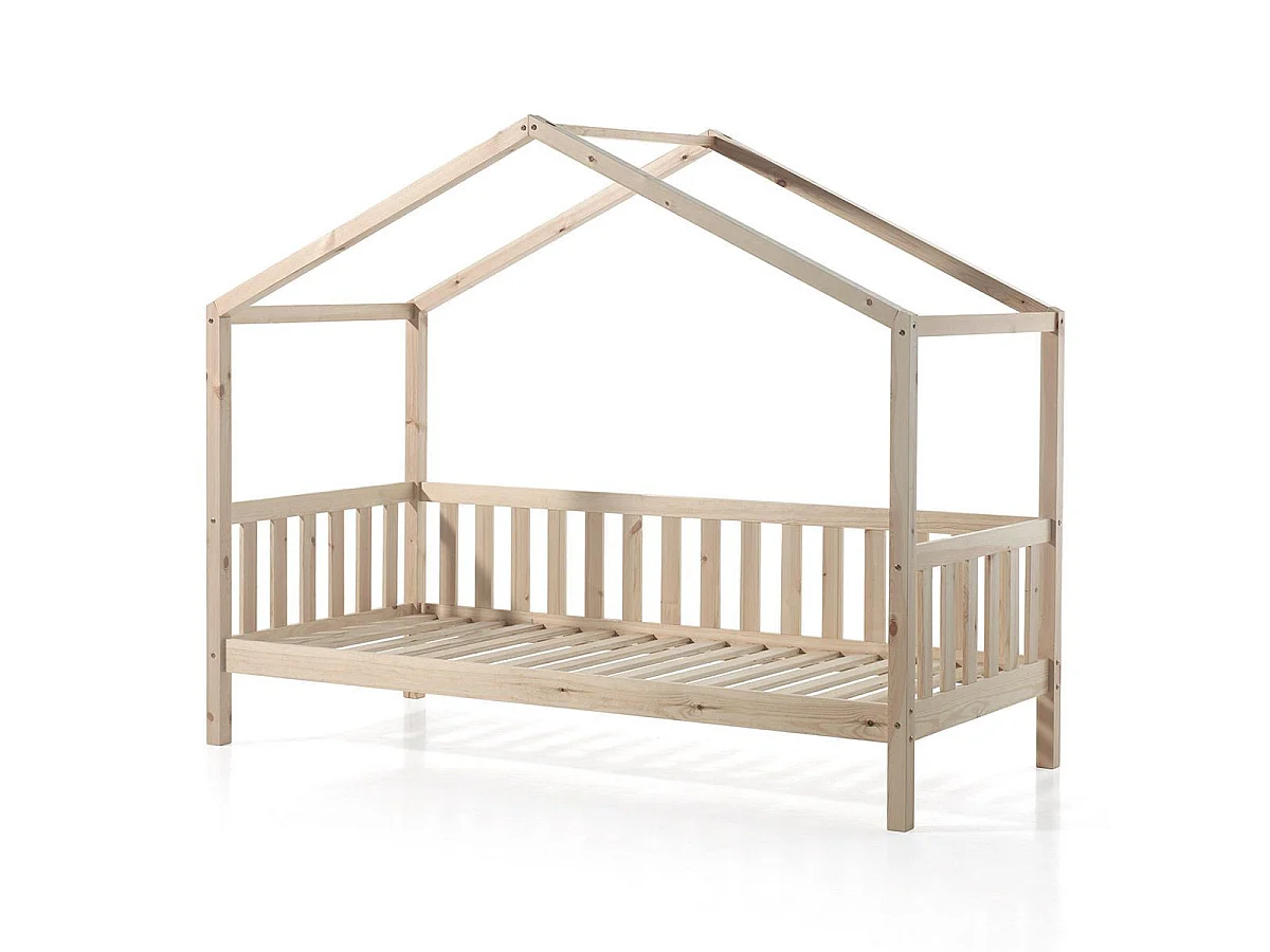 Pack - Lit Enfant, Tiroir & Voile "Dallas II" 90x200cm Naturel