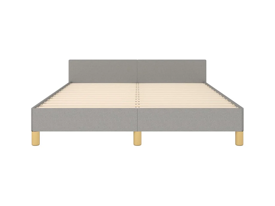 Lit avec tête de lit Gris clair 140x190 Tissu
