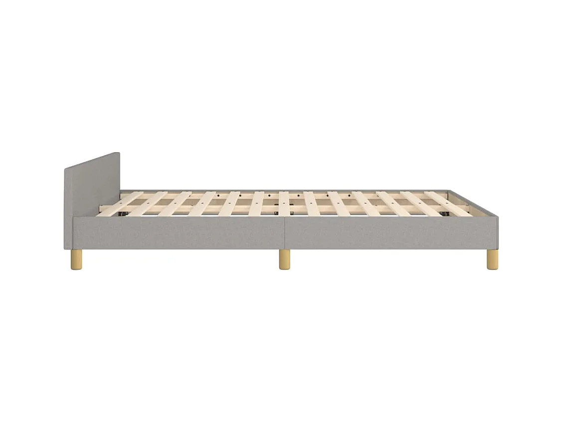 Lit avec tête de lit Gris clair 140x190 Tissu
