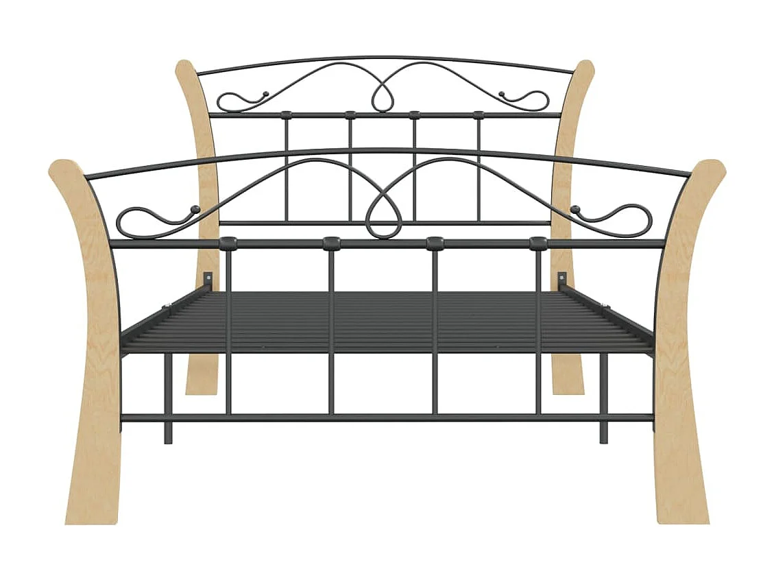 Lit Noir Métal 100x200 10