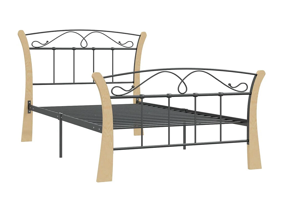 Lit Noir Métal 100x200 10