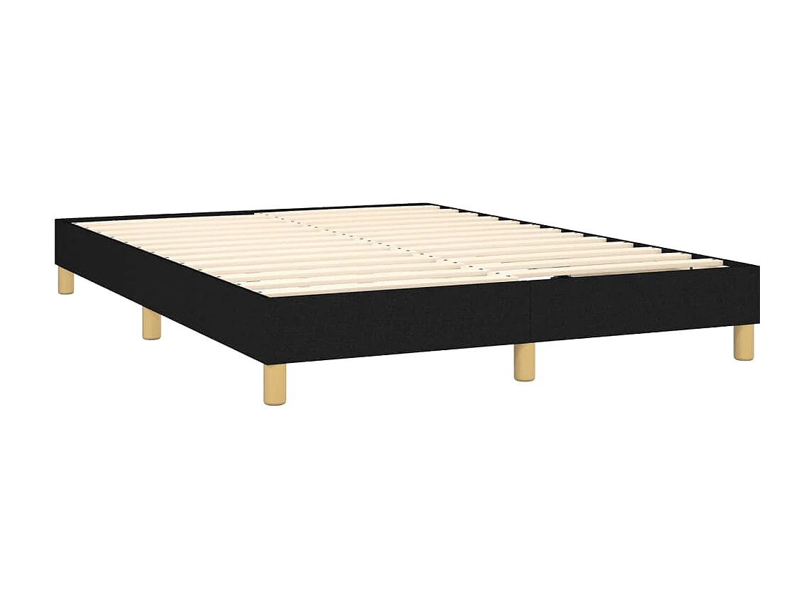 Lit à sommier tapissier avec matelas Noir 140x200 Tissu 2