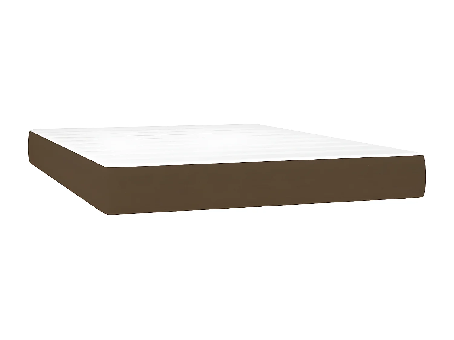 Lit à sommier tapissier matelas et LED Marron foncé 140x190 Tissu