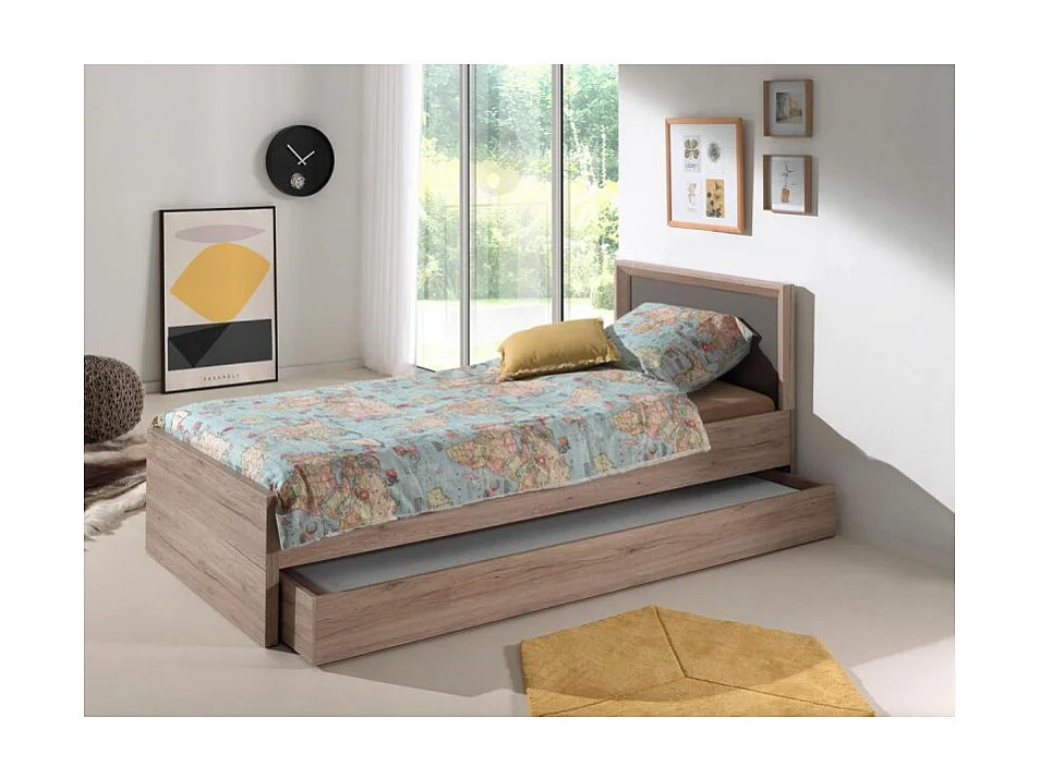 Lit Enfant avec Tiroir "Emiel" 90x200cm Naturel