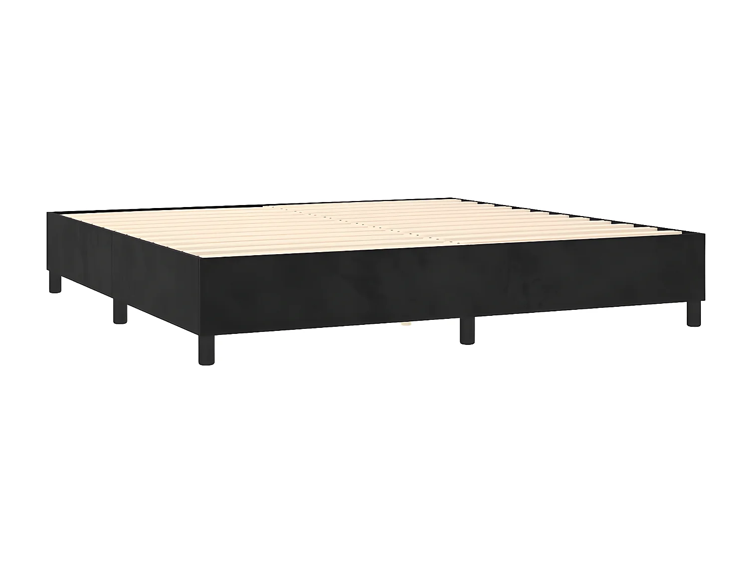 Lit à sommier tapissier et matelas Noir 200x200 Velours 6