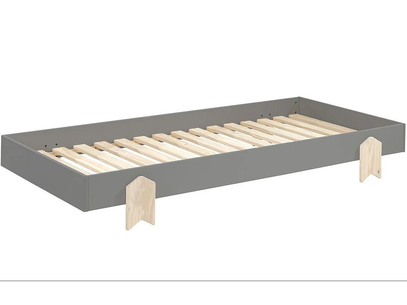 Lit Enfant en Bois "Modulo Arrow" 90x200cm Gris