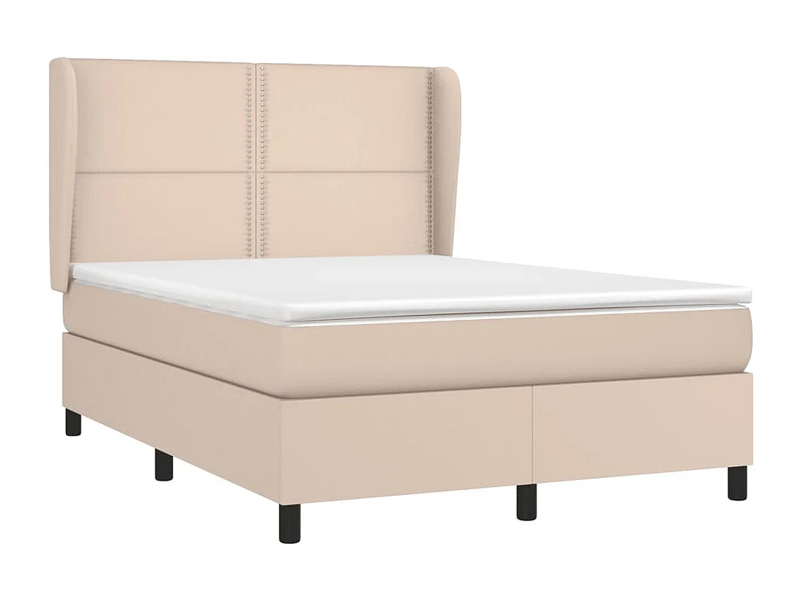 Lit à sommier tapissier avec matelas Cappuccino 140x200