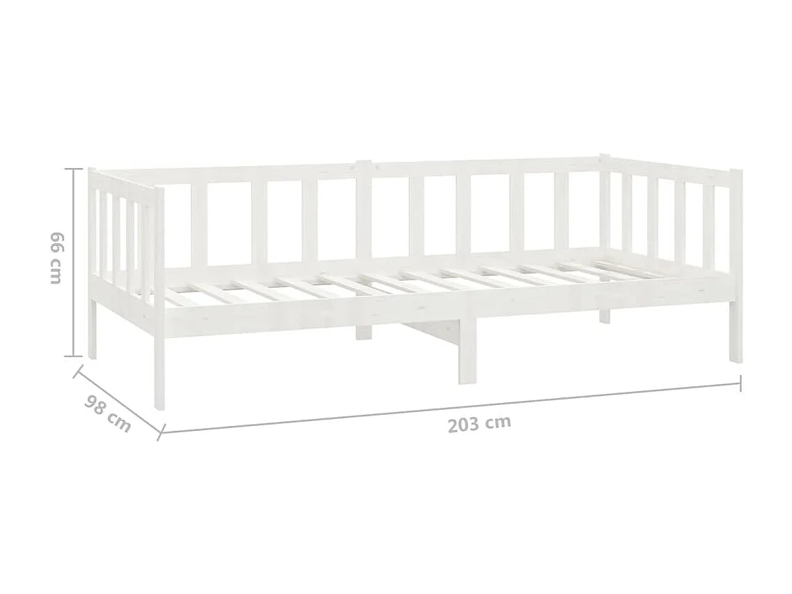 Lit avec matelas 90x200 Blanc Bois de pin massif 12