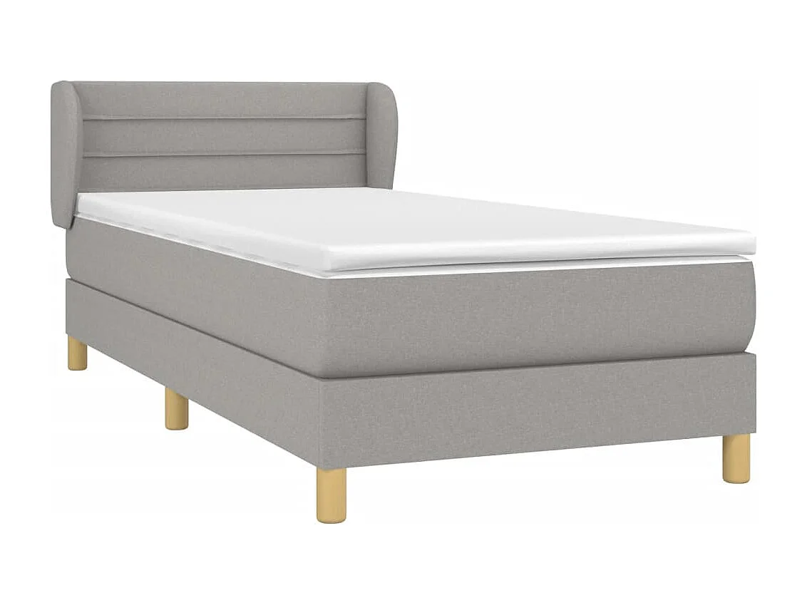 Lit à sommier tapissier avec matelas Gris clair 80x200 Tissu 6