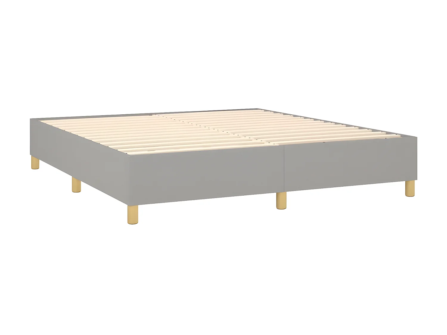 Lit à sommier tapissier avec matelas Gris clair 180x200 Tissu 2