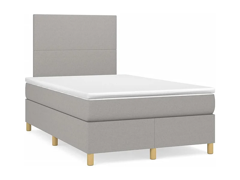 Lit à sommier tapissier avec matelas Gris clair 120x200 Tissu 2