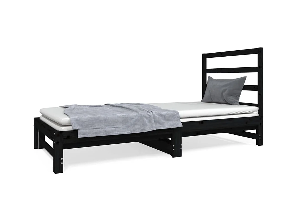 Lit coulissant 2x(90x190) cm Bois de pin massif 7