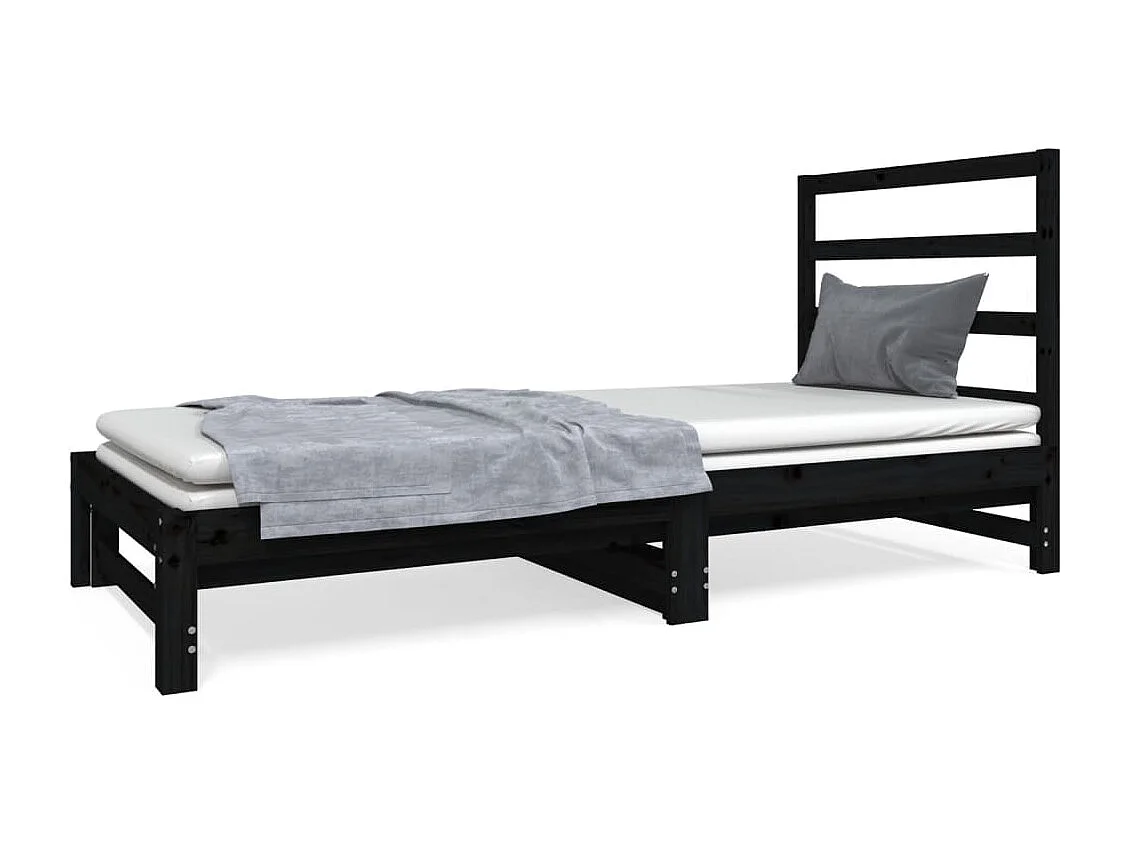 Lit coulissant 2x(90x190) cm Bois de pin massif 7