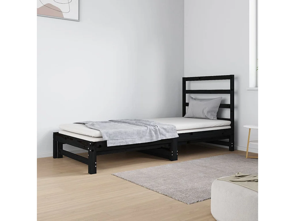 Lit coulissant 2x(90x190) cm Bois de pin massif 7