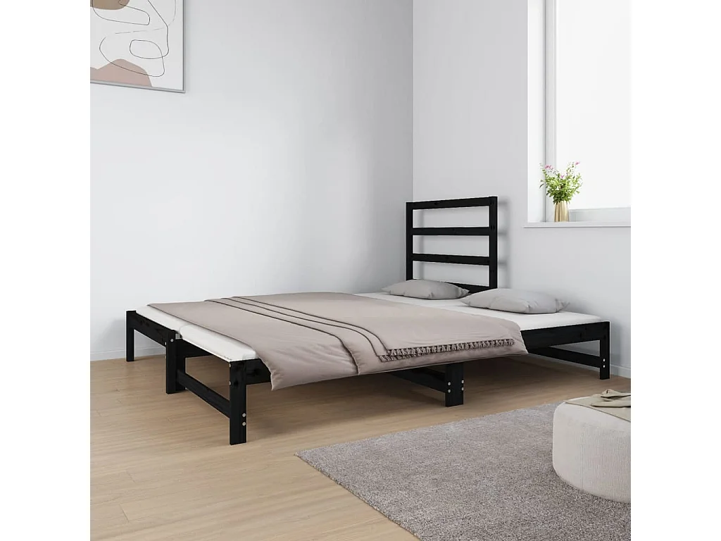 Lit coulissant 2x(90x190) cm Bois de pin massif 7