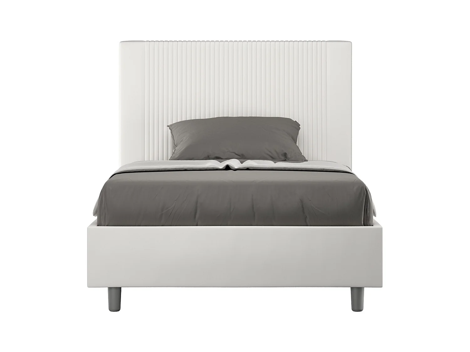 Letto contenitore doppia alzata imbottito 160x200 microfibra tè verde Nandy