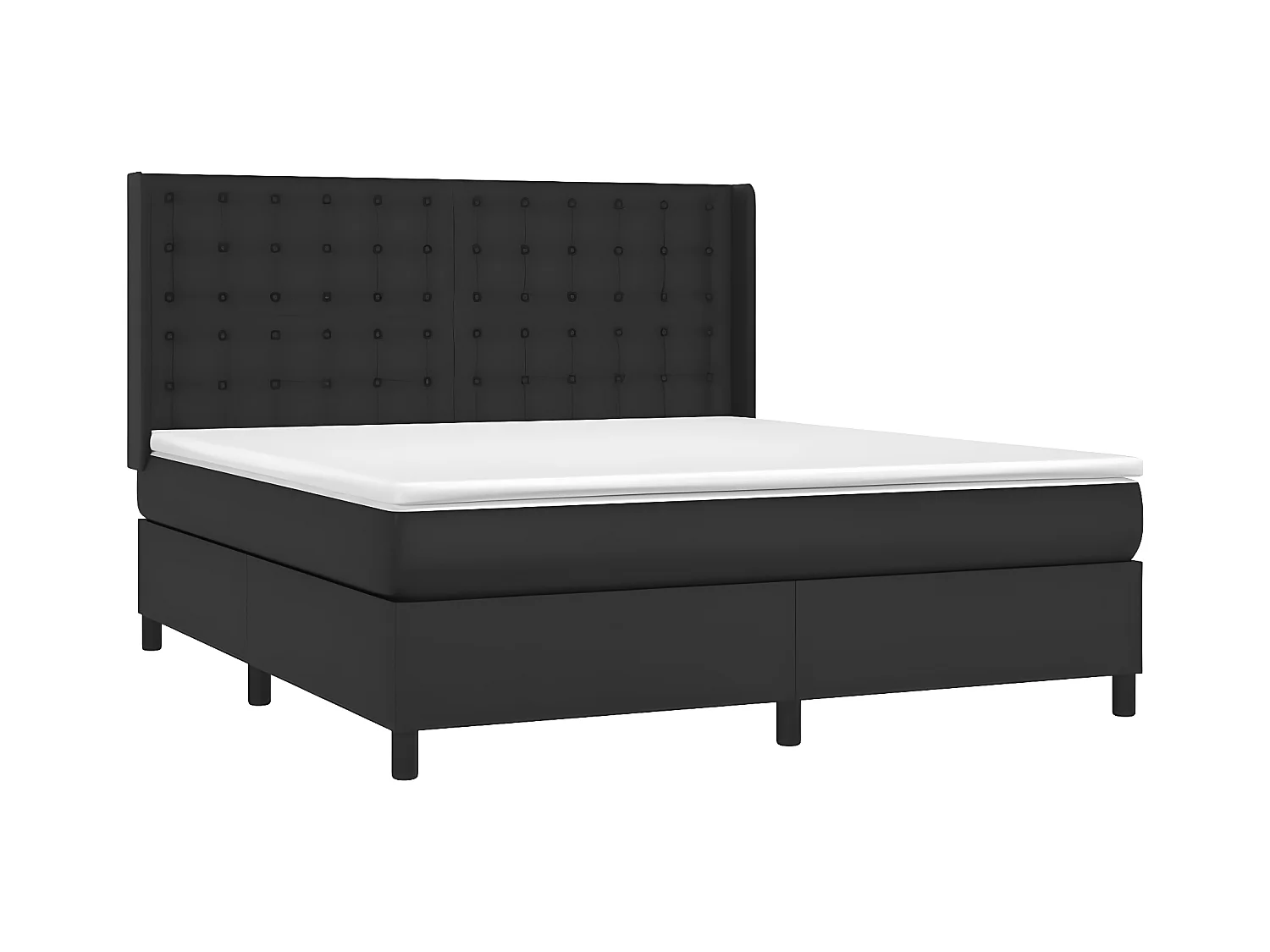 Lit à sommier tapissier avec matelas et LED Noir 180x200 Similicuir