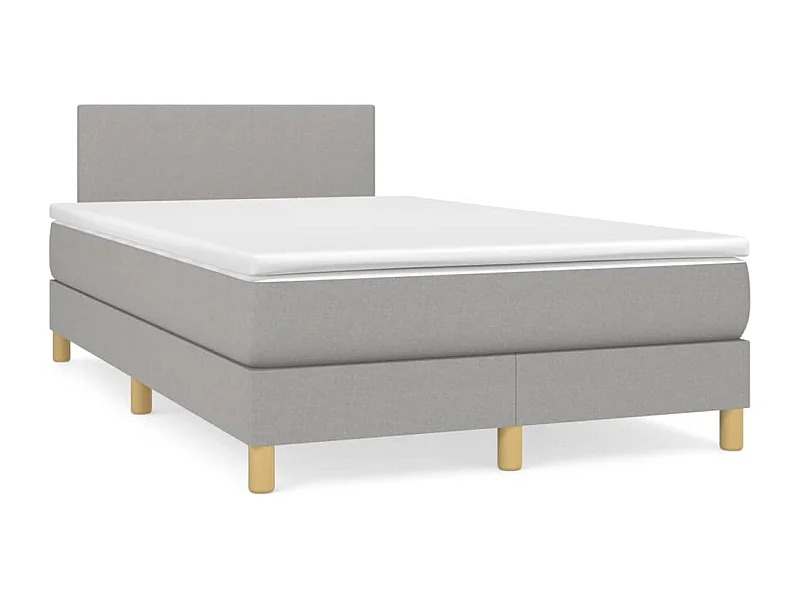 Lit à sommier tapissier avec matelas Gris clair 120x200 Tissu