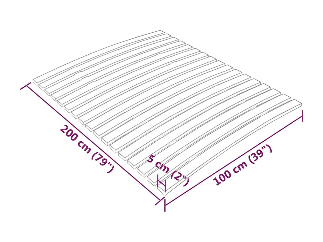 Sommier à lattes en bois de peuplier massif - Confort pour des nuits paisibles-100x200