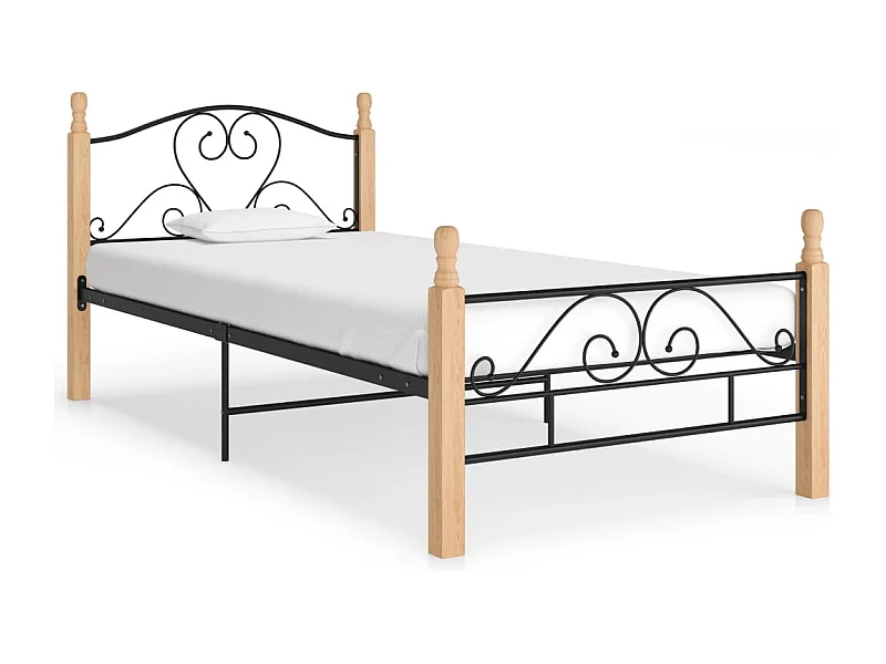 Lit Noir Métal 90x200 8