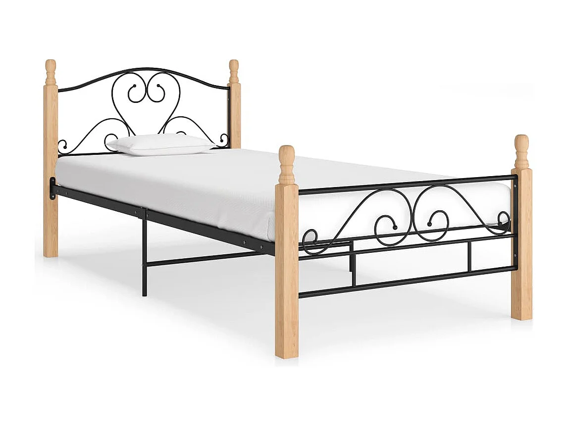 Lit Noir Métal 90x200 8