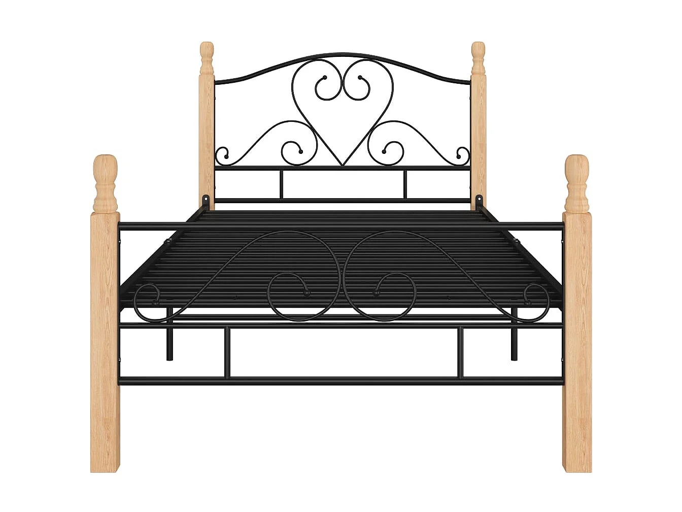 Lit Noir Métal 90x200 8