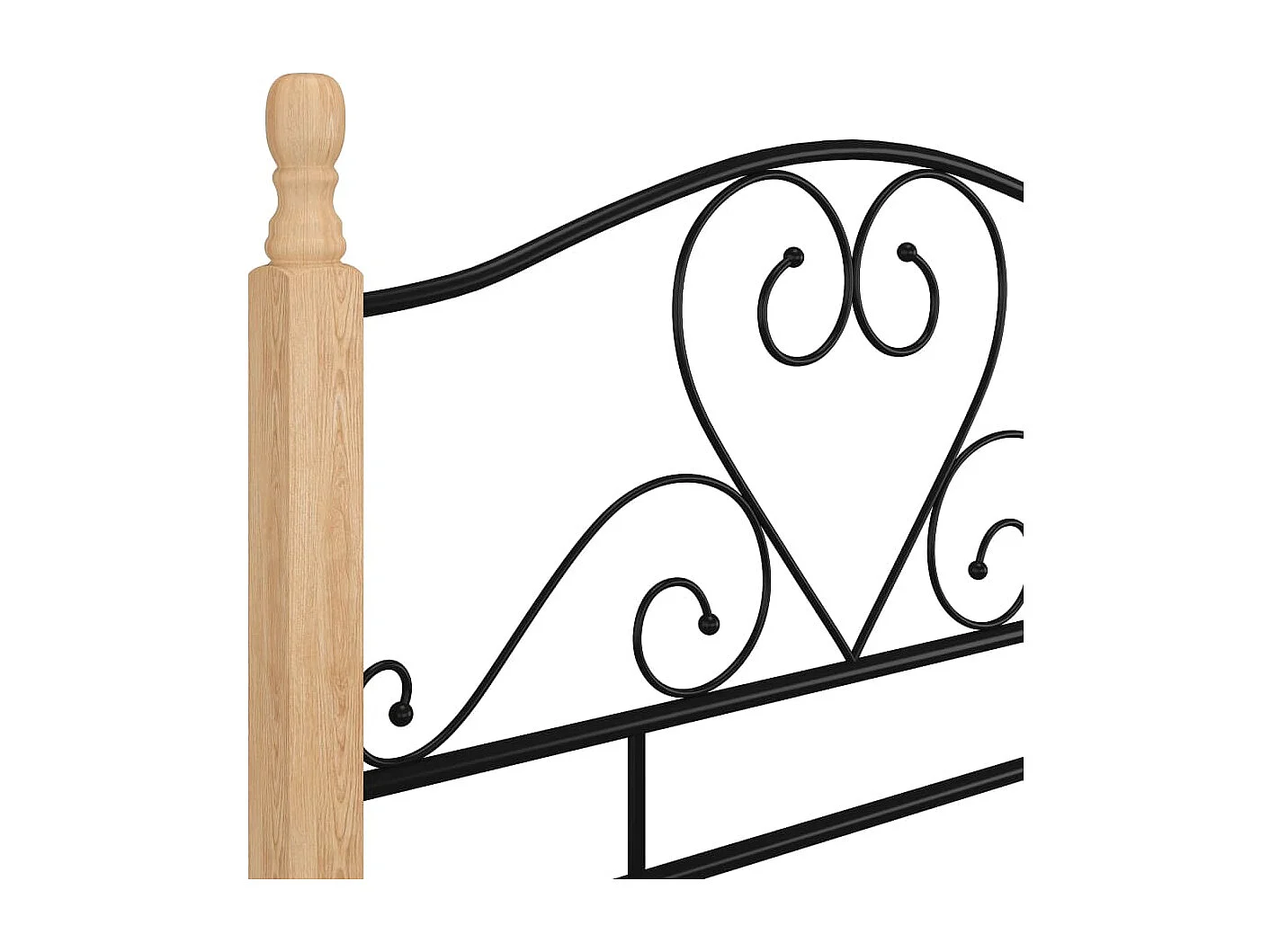 Lit Noir Métal 90x200 8