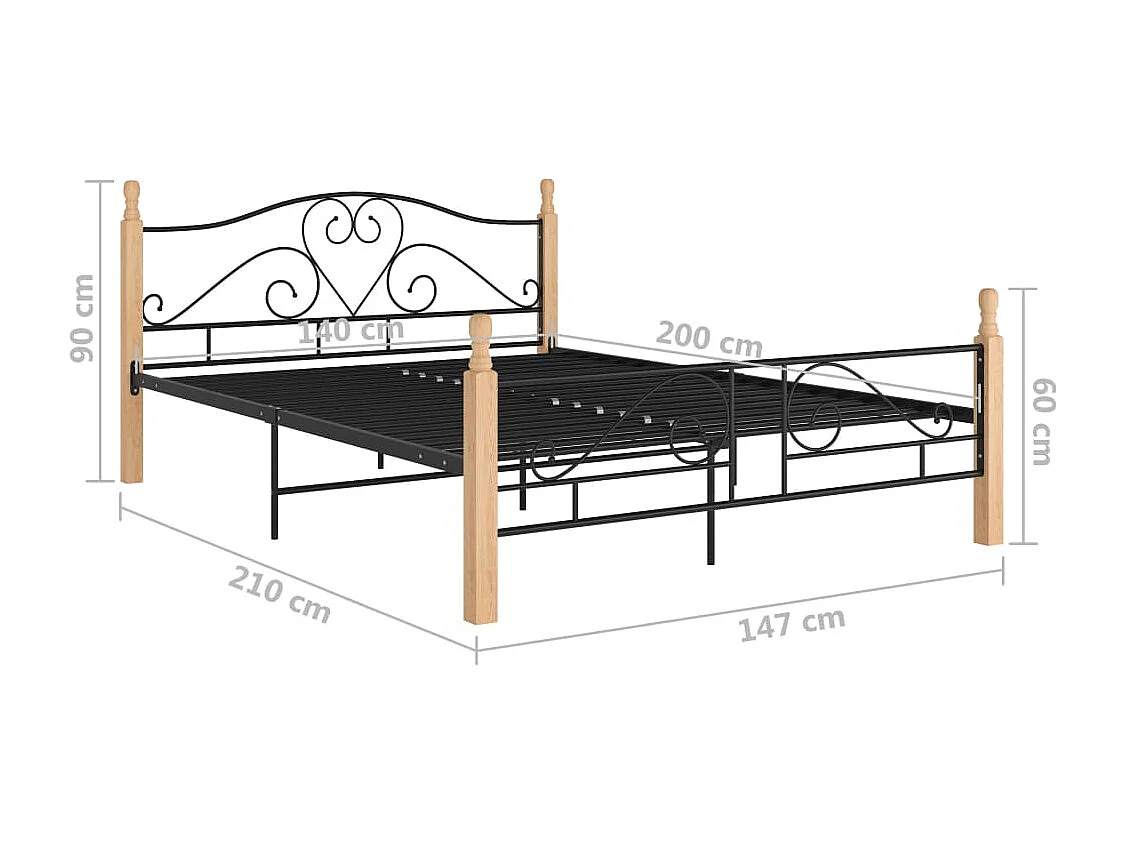 Lit Noir Métal 140x200 Soka