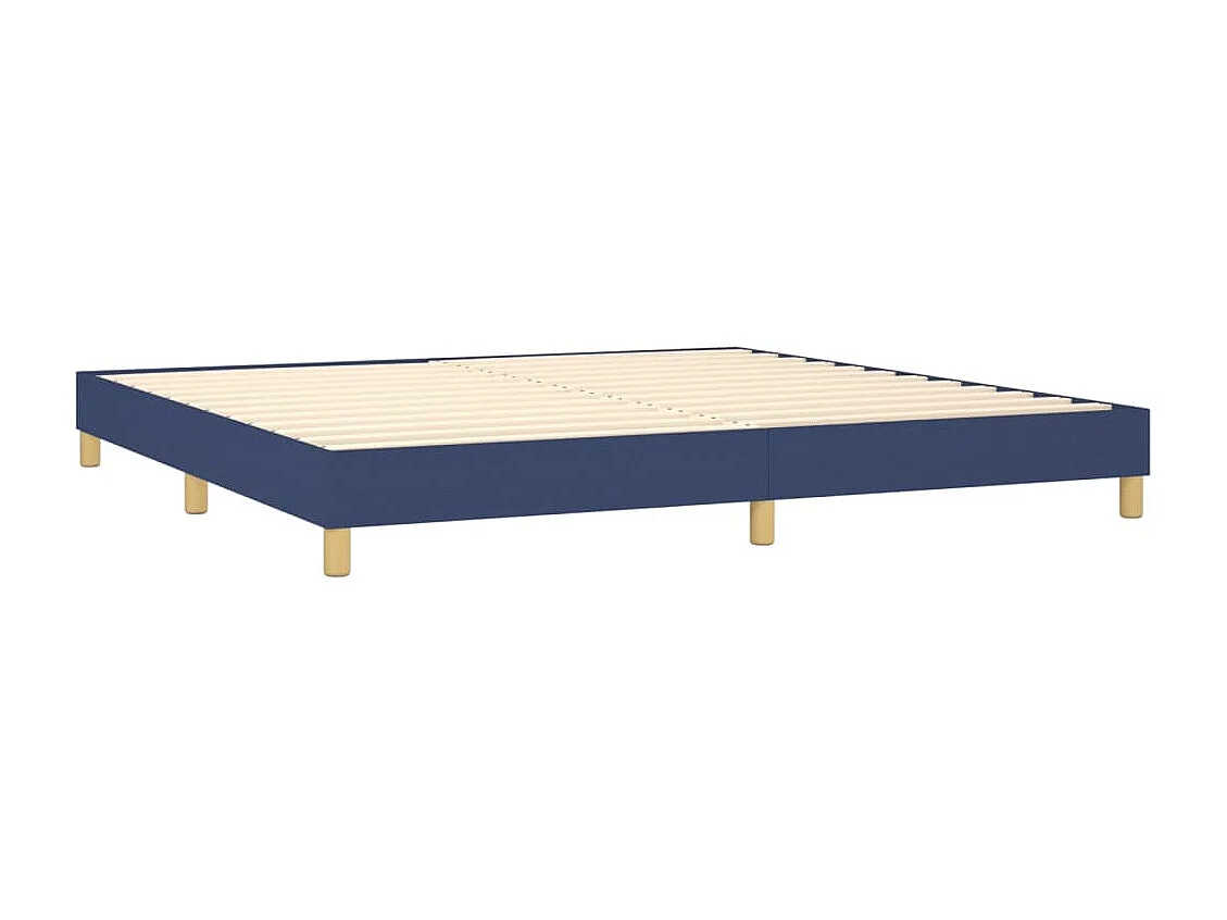 Lit à sommier tapissier avec matelas Bleu 200x200 Tissu 11