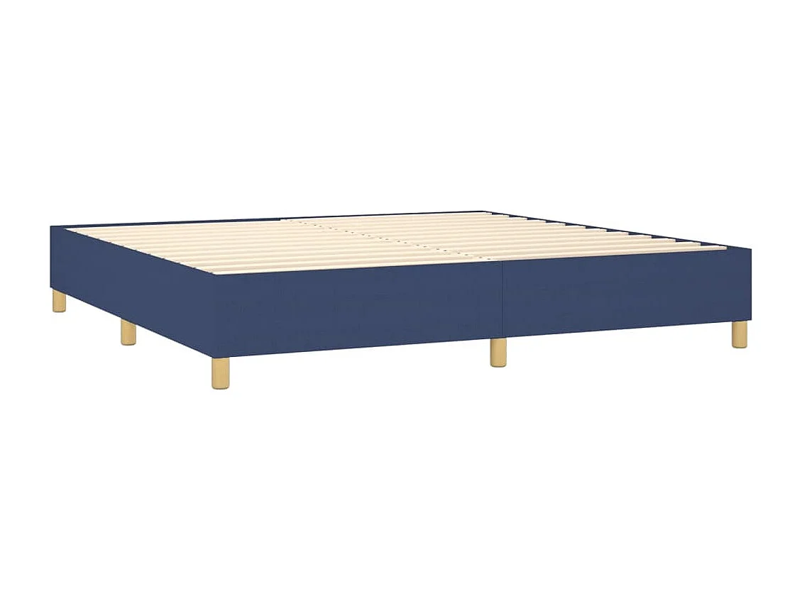 Lit à sommier tapissier avec matelas Bleu 200x200 Tissu 2
