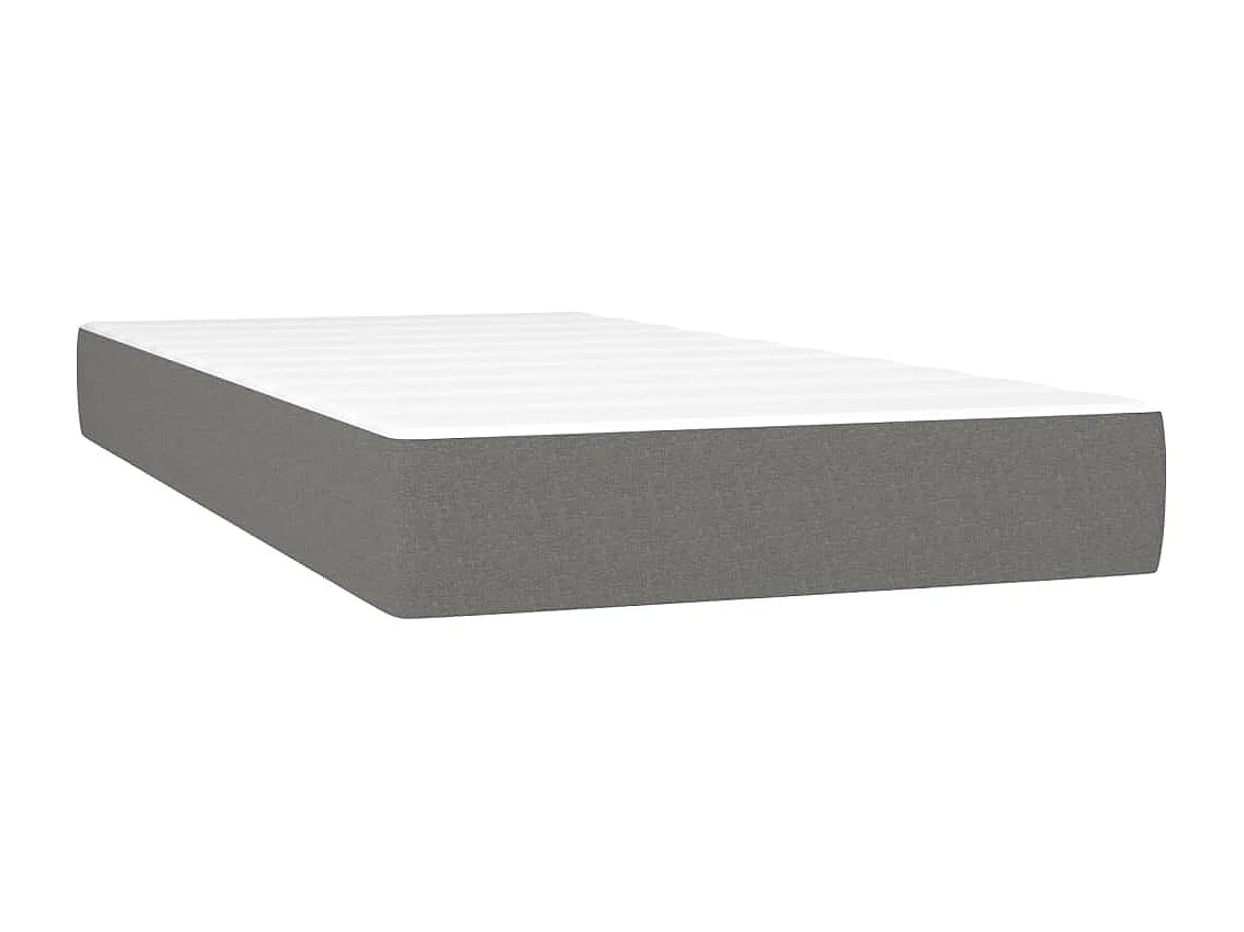 Lit à sommier tapissier avec matelas Gris foncé 200x200 Tissu 11
