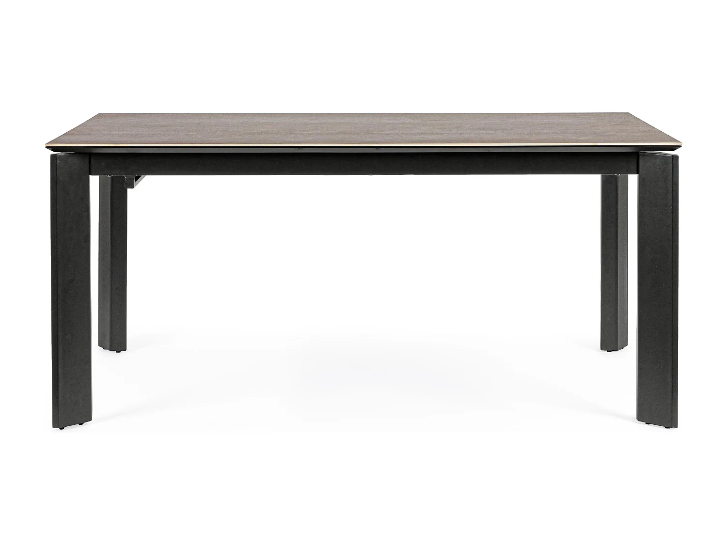 Table extensible en céramique marron et acier noir Kerry 160-220cm