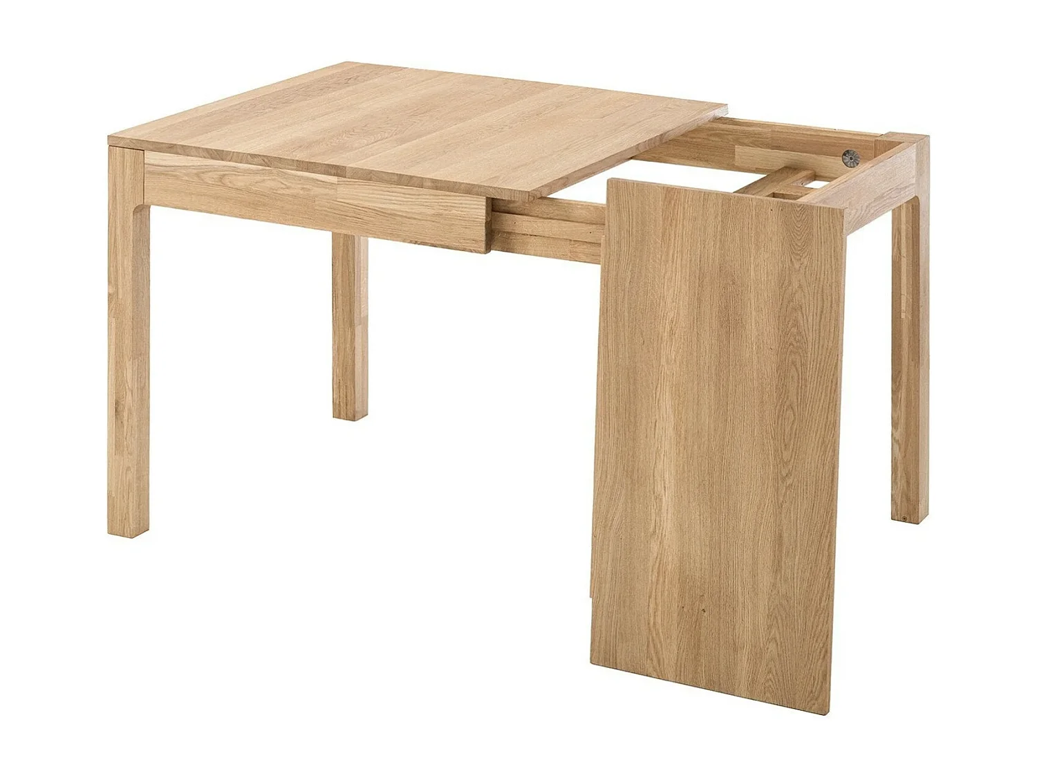 Mesa extensible Marko de madera maciza de roble de 120 a 160 cm